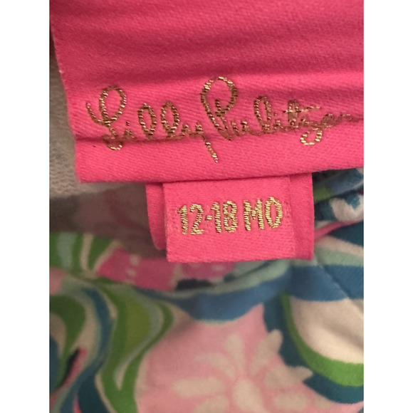 Baby Girls Lilly Pulitzer Pink Blue Floral Dress Size 12-18 Months - Picture 5 of 6